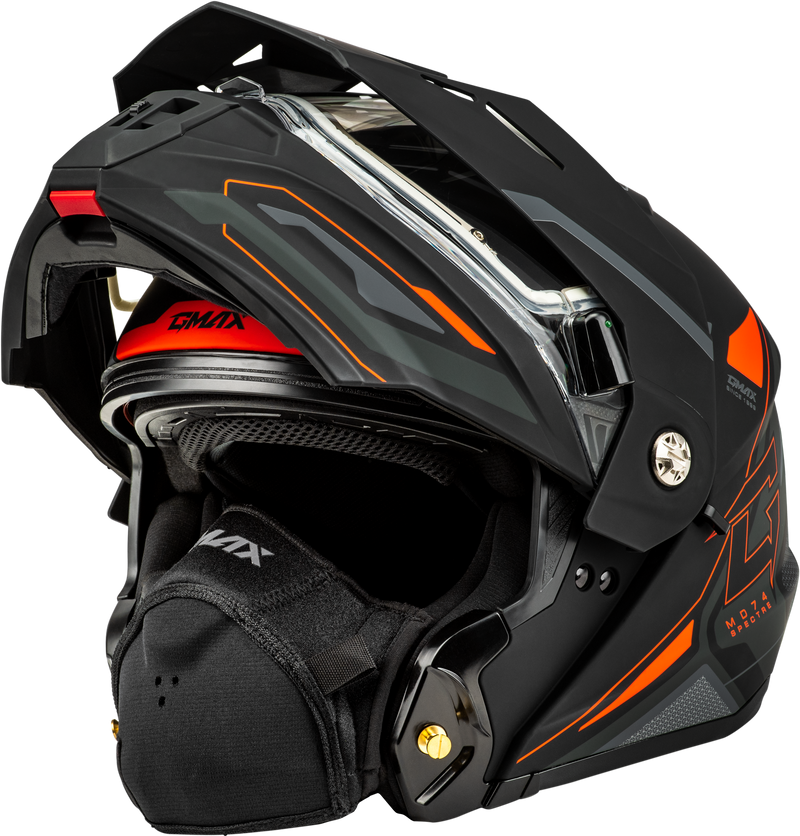 Load image into Gallery viewer, MD-74S SPECTRE SNOW HELMET W/ ELEC SHIELD MATTE BLACK/RED 2X M10742328 image 5
