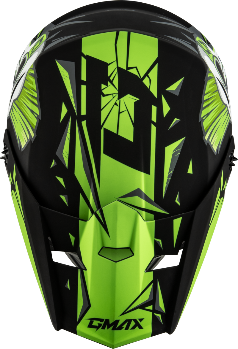 Load image into Gallery viewer, YOUTH MX-46Y UNSTABLE HELMET MATTE BLACK/GREEN YL D3465222 image 3
