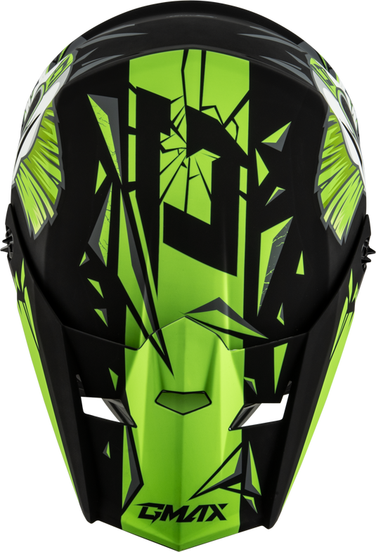 YOUTH MX-46Y UNSTABLE HELMET MATTE BLACK/GREEN YL D3465222 image 3