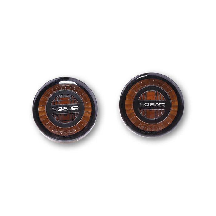 ROCKET LED TURN SIGNAL PAIR SMOKED LENS BLACK 204-340 image 1