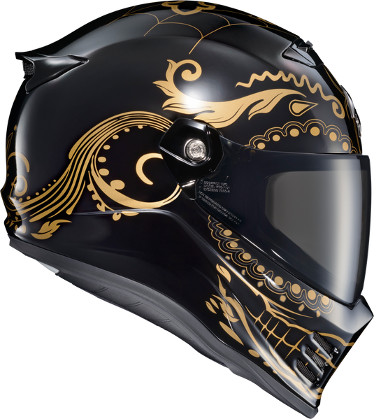 COVERT FX FULL FACE HELMET EL MALO GOLD/GLOSS BLACK XL CFX-1216 image 2