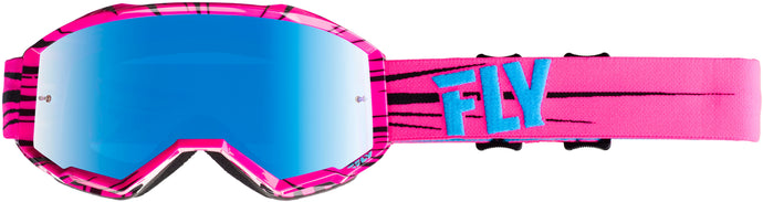 ZONE YOUTH GOGGLE PINK/TEAL W/SKY BLUE MIRROR LENS W/POST FLC-016 image 1