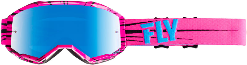 Load image into Gallery viewer, ZONE YOUTH GOGGLE PINK/TEAL W/SKY BLUE MIRROR LENS W/POST FLC-016 image 1
