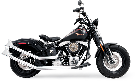 UPSWEEP W/FISHTAILS CHROME `86-17 SOFTAIL HD00264 image 1