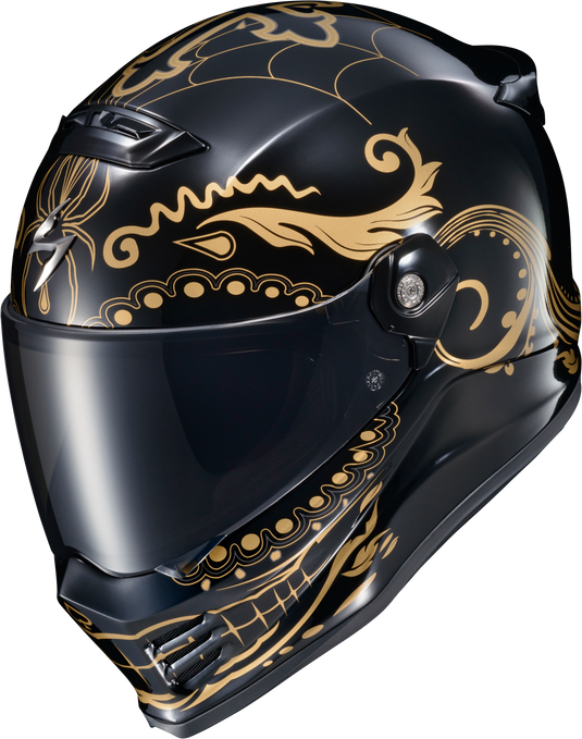 COVERT FX FULL FACE HELMET EL MALO GOLD/GLOSS BLACK XL CFX-1216 image 6