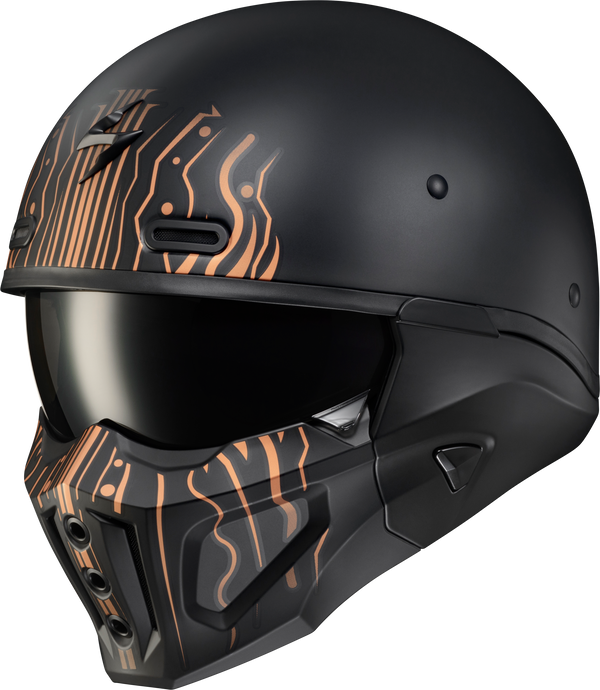 COVERT X OPEN-FACE HELMET TRIBE MATTE BLACK/COPPER LG COX-1315 image 1