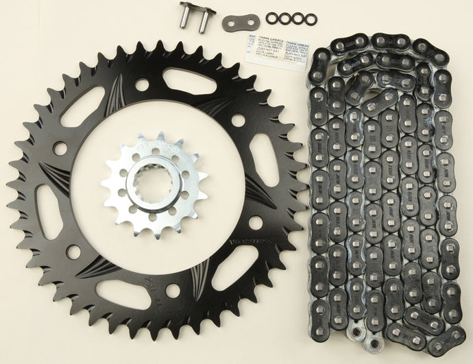 SPROCKET/CHAIN KIT STL/ALU 15/44T BLK RX3 520-112L BLK CK6332 image 1