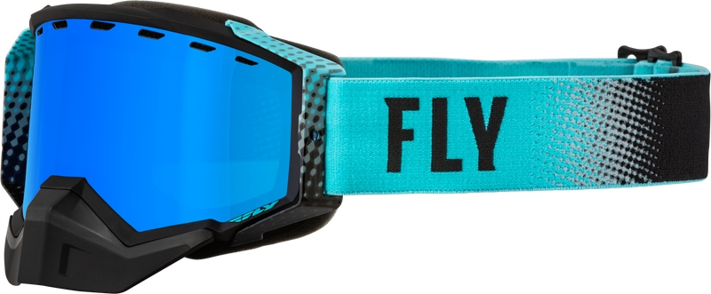 Load image into Gallery viewer, ZONE SNOW GOGGLE BLACK/AQUA W/ SKY BLUE MIRROR/SMOKE LENS 37-50260 image 1
