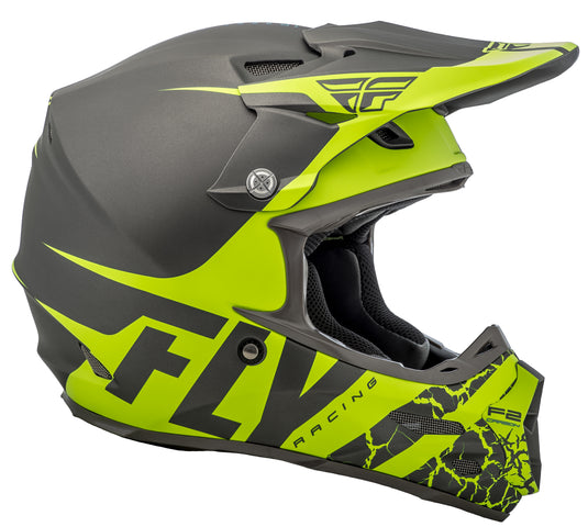 F2 CARBON FRACTURE HELMET MATTE GREY/HI-VIS LG 73-4170-4-L image 2