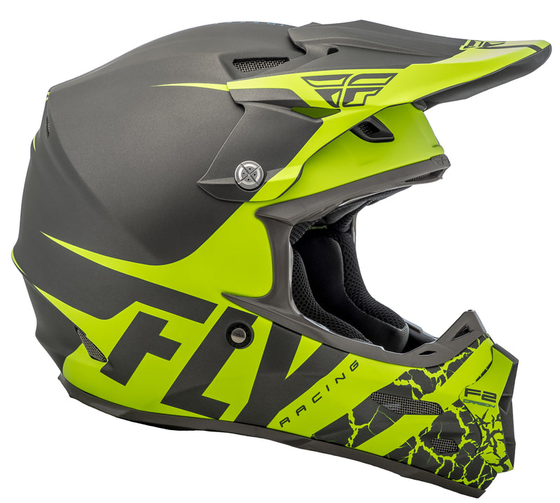 Load image into Gallery viewer, F2 CARBON FRACTURE HELMET MATTE GREY/HI-VIS 2X 73-4170-6-2X image 2
