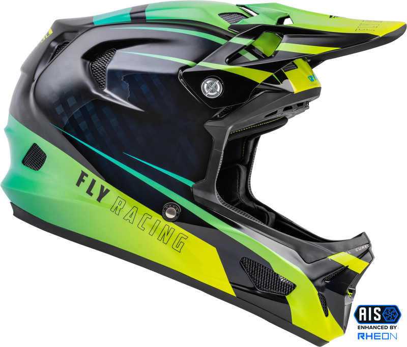 Load image into Gallery viewer, YOUTH WERX-R CARBON HELMET HI-VIS/TEAL CARBON YL 73-9223YL image 4
