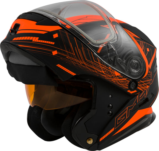 MD-01S MODULAR WIRED SNOW HELMET BLACK/NEON ORANGE SM G2011694D TC-26-ECE image 2
