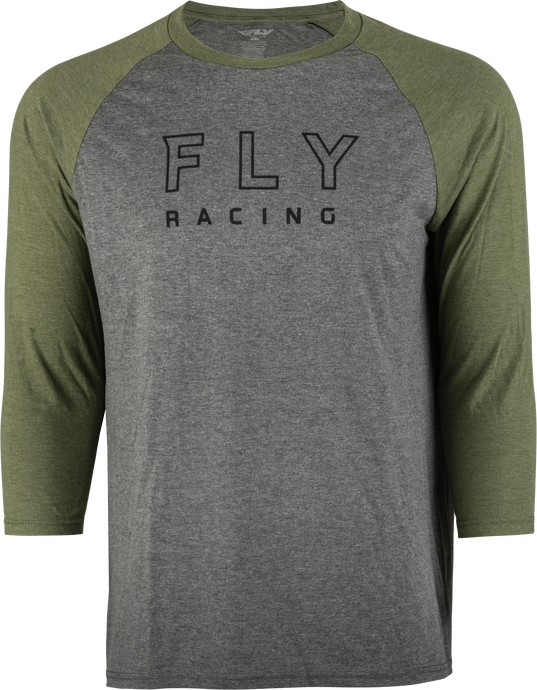 FLY RENEGADE 3/4 SLEEVE TEE TAN HEATHER/OLIVE SM 352-4005S image 1