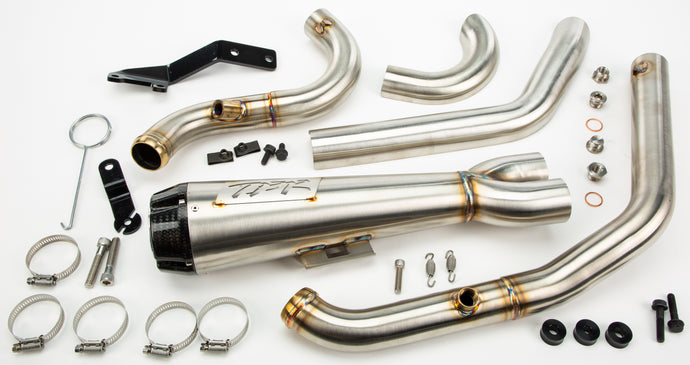 COMP S 2IN1 EXHAUST FLSB/FLHC BRUSHED W/CF END CAP 005-4960199-SG image 1