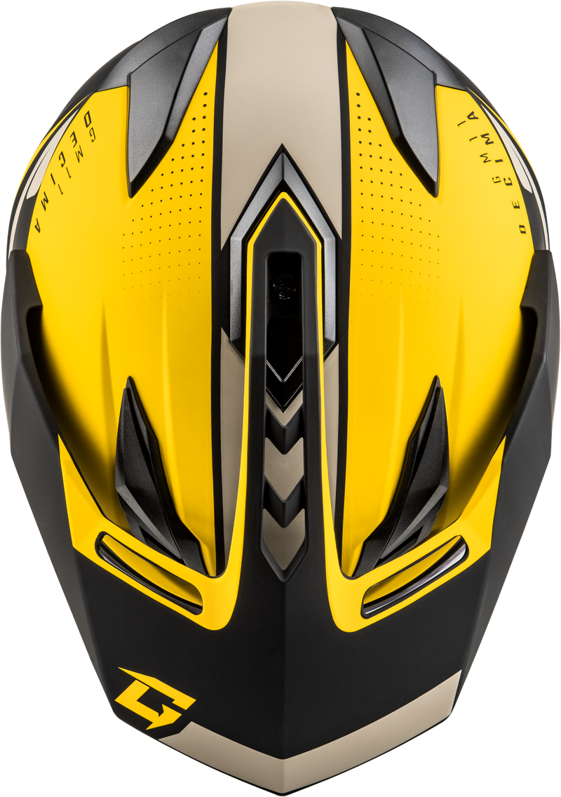 Load image into Gallery viewer, GM-11 DECIMA HELMET MATTE BLACK/YELLOW/GREY SM A11161224 image 3
