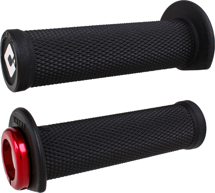 ATV/PWC RUFFIAN LOCKON GRIP 125MM BLACK/RED J33RFB-R image 1