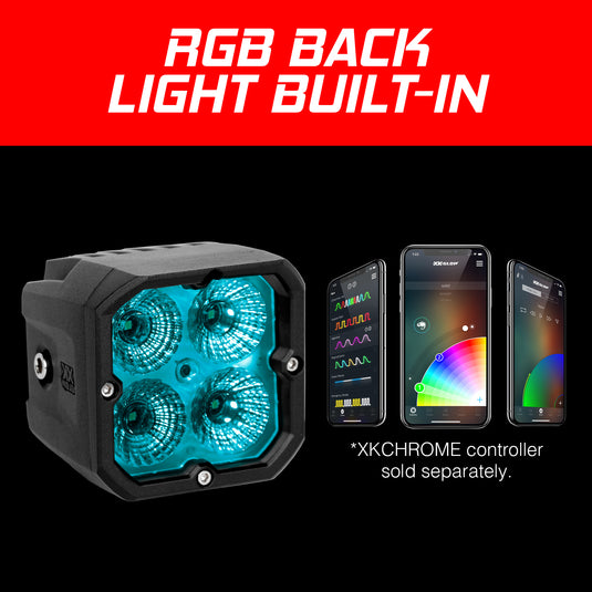 20W RGB POD LIGHTS SPOT BEAM XK065001-S image 3