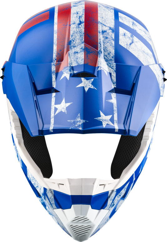 YOUTH MX-46Y PATRIOT OFF-ROAD HELMET RED/WHITE/BLUE YS D3466040 image 3