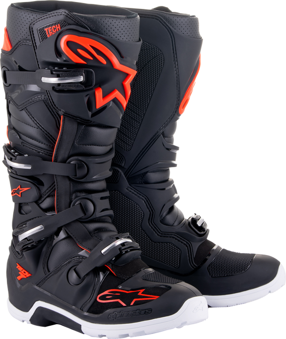 TECH 7 ENDURO BOOTS BLACK/RED FLUO SZ 6 2012114-1030-6 image 1