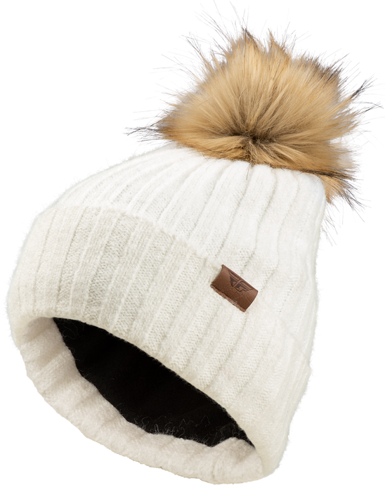 FLY WOMEN'S SNOW POM BEANIE BEIGE 22-3252 BEIGE image 1