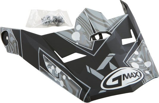VISOR W/SCREWS HOOPER MX-46Y MATTE BLACK/DARK SILVER YS-YL G046863 image 1