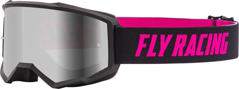 Load image into Gallery viewer, ZONE GOGGLE BLACK/PINK W/SILVER MIR/SMOKE LENS W/POST FLA-053 image 1
