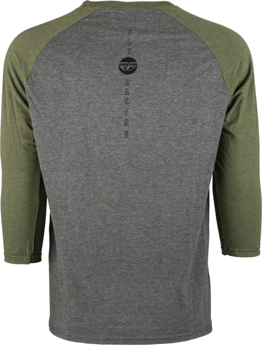 FLY RENEGADE 3/4 SLEEVE TEE TAN HEATHER/OLIVE SM 352-4005S image 2