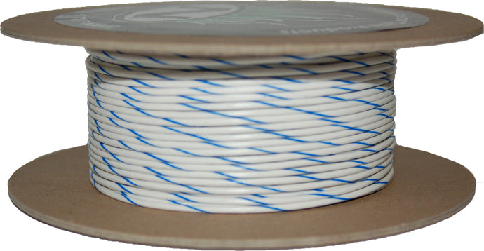 100' SPOOL 20-GAUGE WIRE (WHITE/BLUE STRIPE) NWR-96-100-20 image 1