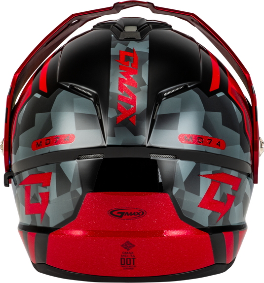 MD-74 STRIKER MODULAR HELMET W RED SHIELD BLK/GRY/RD MTLC SM M17411154 image 2