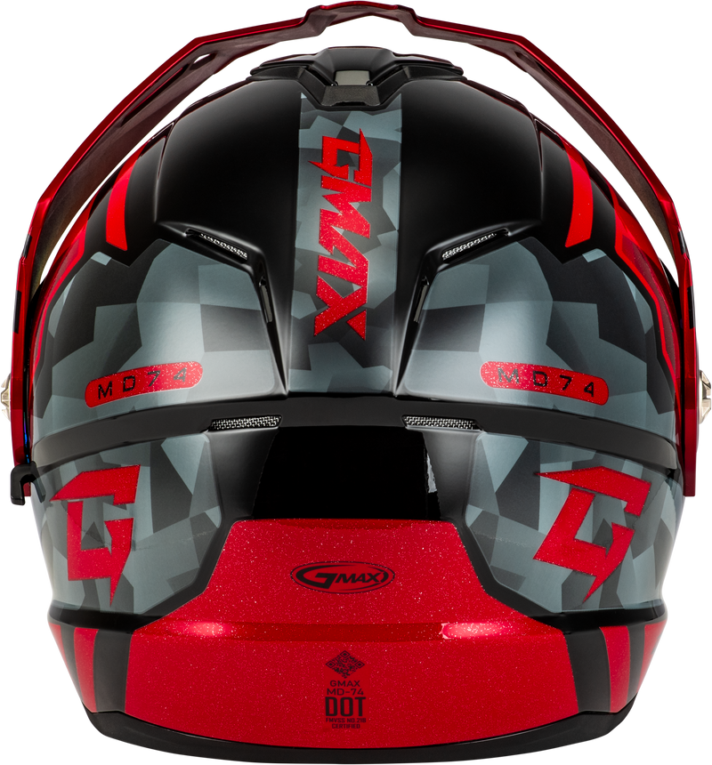 Load image into Gallery viewer, MD-74 STRIKER MODULAR HELMET W RED SHIELD BLK/GRY/RD MTLC 2X M17411158 image 2
