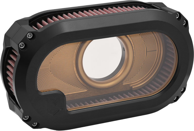 Load image into Gallery viewer, NXT LVL TC AIR CLEANER W/GLASS BLACK W/GOLD NXT-03BG image 2
