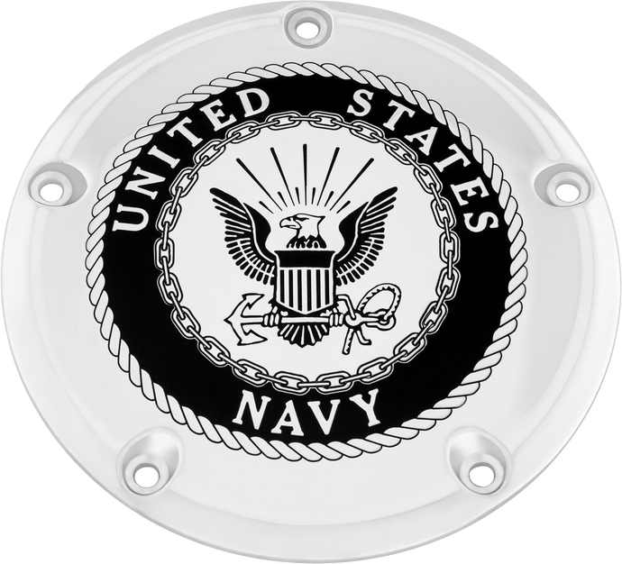 7   M8 FLT/FLH DERBY COVER NAVY CHROME NAV15-46 image 1