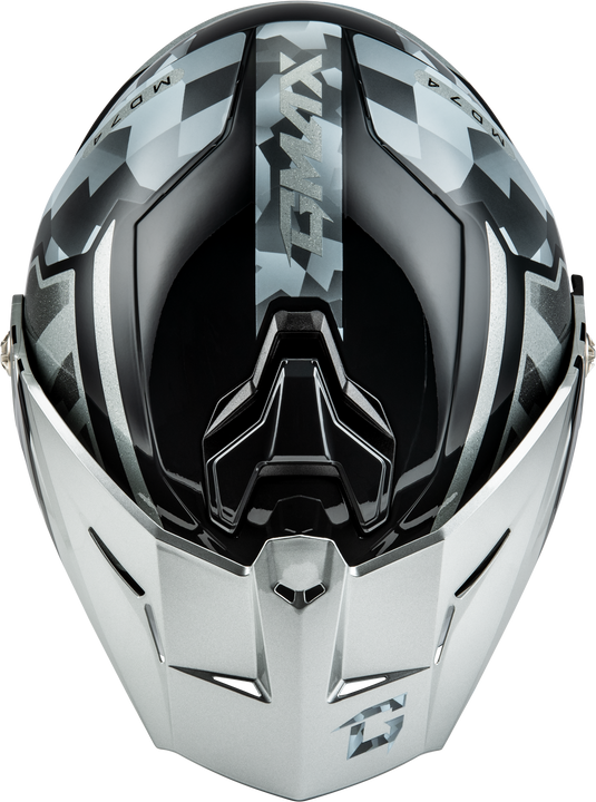 MD-74 STRIKER MODULAR HELMET W SLVR SHIELD SLVR/BLU MTLC 2X M17411078 image 3