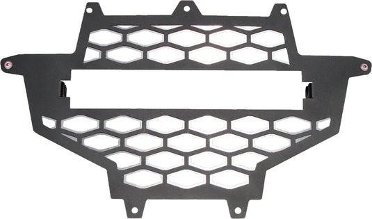 2-PANEL FRONT GRILL BLACK/SILVER W/LIGHT MOUNT RZR-FGL-XP image 1