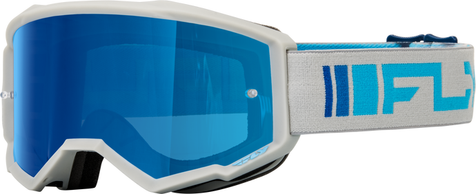 ZONE GOGGLE SILVER/BLUE W/ DARK BLUE MIRROR/SMOKE LENS 37-51523 image 1