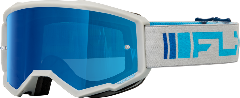 Load image into Gallery viewer, ZONE GOGGLE SILVER/BLUE W/ DARK BLUE MIRROR/SMOKE LENS 37-51523 image 1
