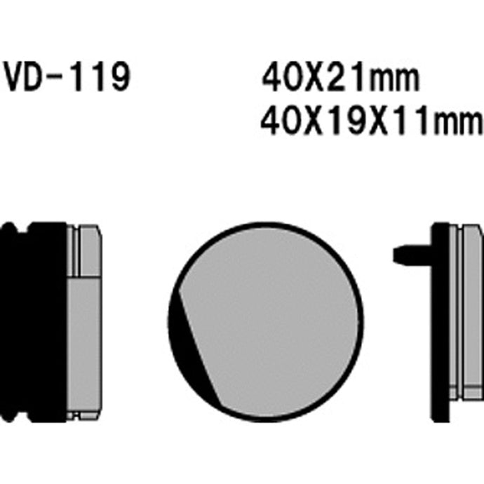 VESRAH SEMI-METALLIC BRAKE PADS, VD-119