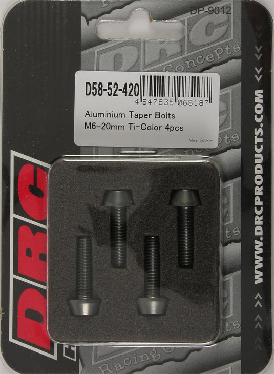 ALUMINUM TAPER BOLTS TITANIUM M6X20MM 4/PK D58-52-420 image 1