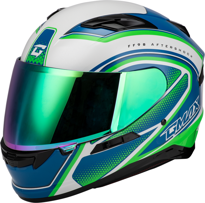 FF-98 AFTERSHOCK HELMET WHITE/NEON GREEN MD F1984795-ECE image 1