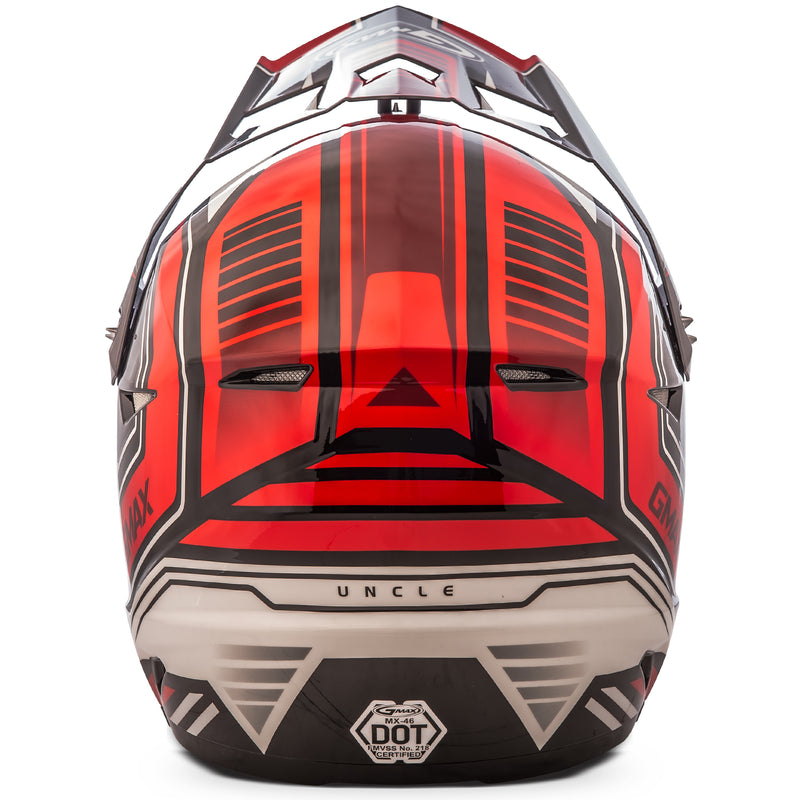 Load image into Gallery viewer, YOUTH MX-46Y OFF-ROAD UNCLE HELMET BLACK/RED YL G3467202 TC-1 image 3
