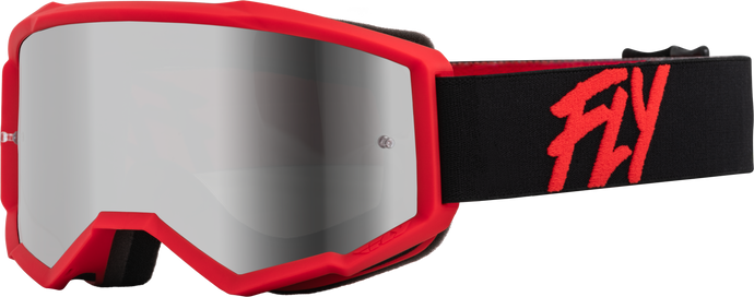 YOUTH ZONE GOGGLE BLACK/RED W/ SILVER MIRROR/SMOKE LENS 37-51721 image 1