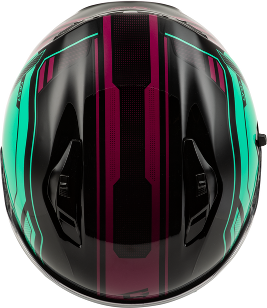 OF-87 DUKE HELMET W/LED LIGHT BLK/AQUA/CORAL XS O11871173 image 4