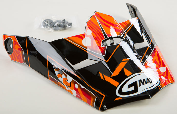 VISOR W/SCREWS HOOPER MX-46Y BLACK/ORANGE YS-YL G046861 image 1