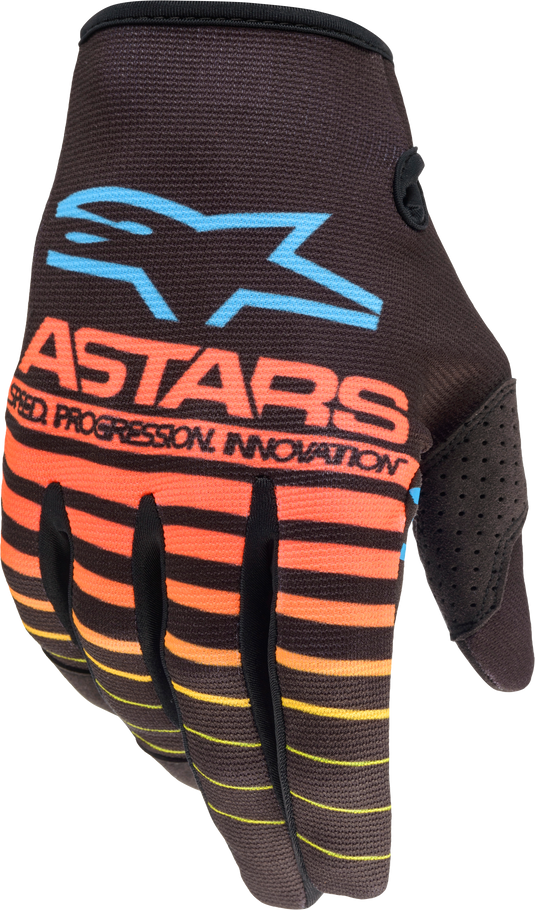 YOUTH RADAR GLOVES BLACK/YELLOW FLUO/CORAL MD 3541822-1534-M image 1