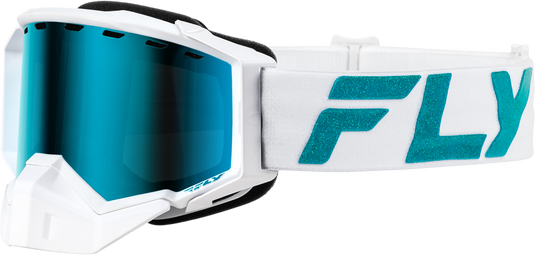 ZONE ELITE SNW GOGGLE WHT/TEAL W/ SKY BLUE/POLARIZED SMK LENS FLB-24ZP2 image 1