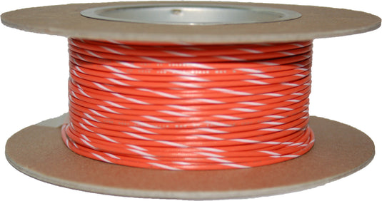 100' SPOOL 20-GAUGE WIRE (ORANGE/WHITE STRIPE) NWR-39-100-20 image 1