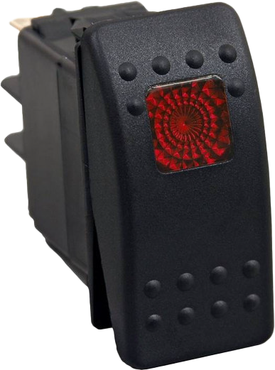 LIGHTED ROCKER SWITCH RED SM106-005R image 1