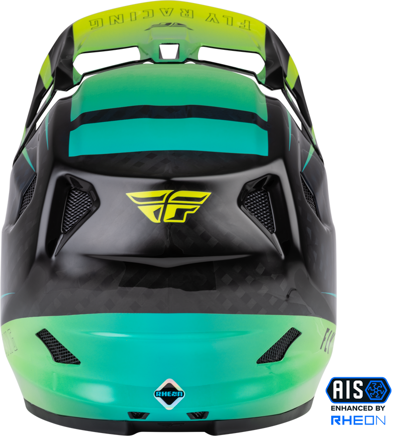 Load image into Gallery viewer, YOUTH WERX-R CARBON HELMET HI-VIS/TEAL CARBON YL 73-9223YL image 2
