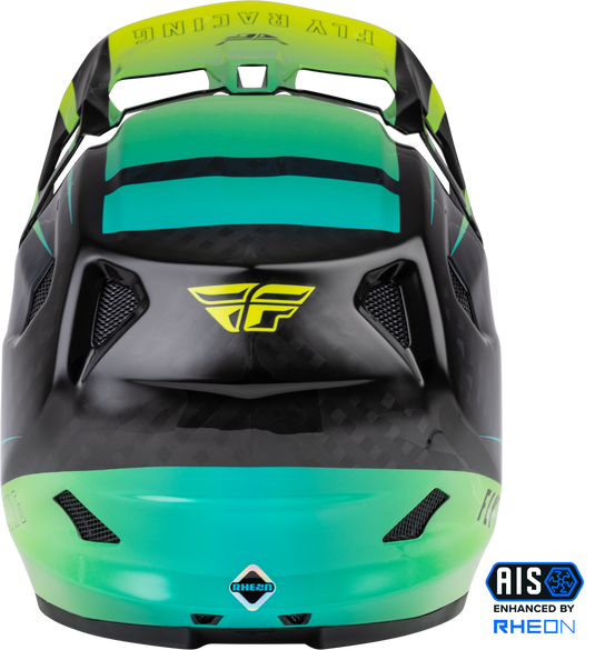 YOUTH WERX-R CARBON HELMET HI-VIS/TEAL CARBON YL 73-9223YL image 2