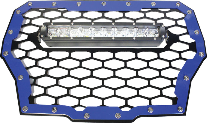 MQ GRILL BK/BL W/LGHT POL TRBO RZR-FGLS-T-BL image 1